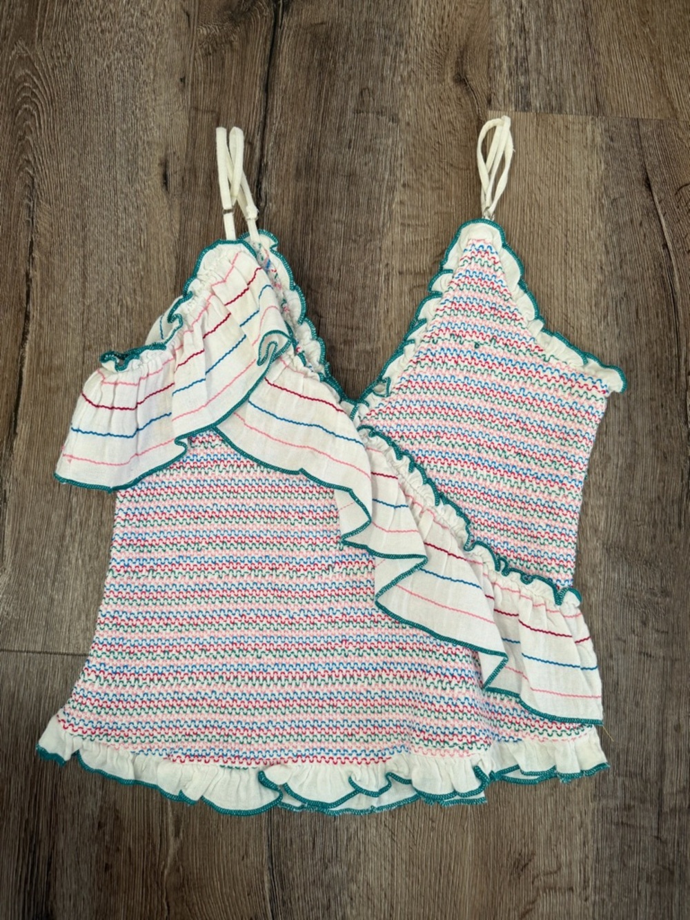 Striped Ruffle Knit Tank Top - Picture 4 of 4